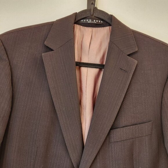 Hugo Boss Black Wool Blazer Jacket Suit Jacket Two Button Closure Men's 38R - Picture 3 of 11